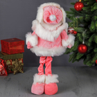 Мягкая игрушка "Снеговик в пушистой шубке" стоит 49*23 см розовый - Фото 4