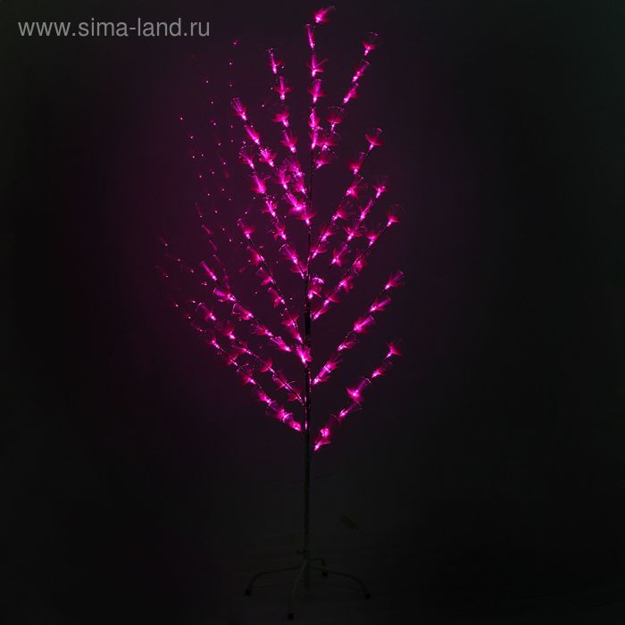 Светодиодный куст 1.5 м, "Цветок павлин", 84LED, 220V, фиксинг, РОЗОВЫЙ - Фото 1