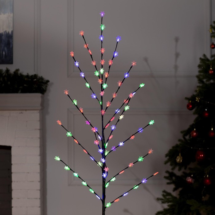 Светодиодный куст «Снежинки» 1.5 м, 84 LED, мигание, 220 В, свечение мульти (RG/RB) - фото 1880265066