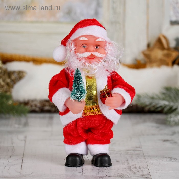 Дед Мороз С ёлкой и подарками 16 см, микс