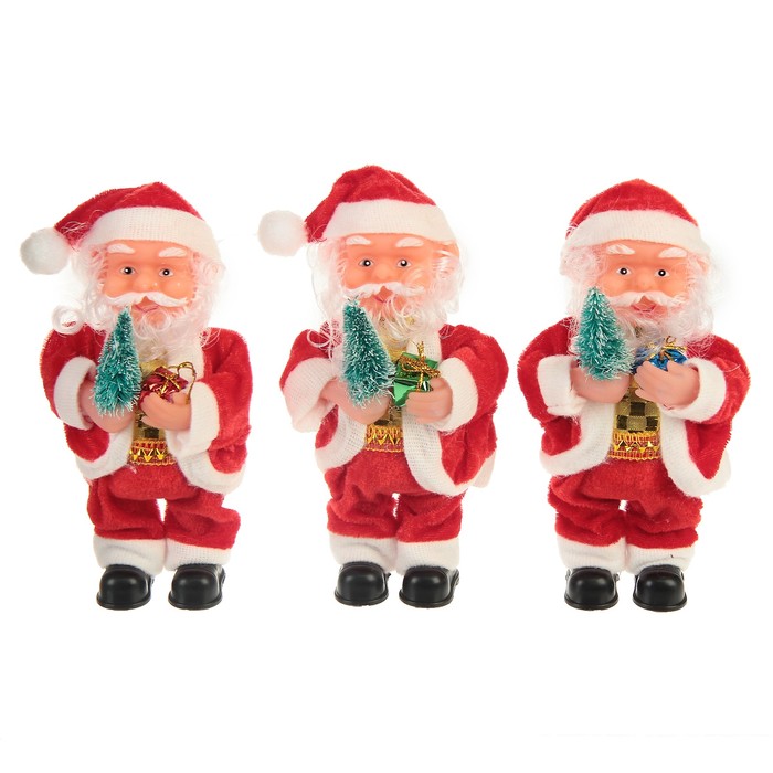 Дед Мороз "С ёлкой и подарками" 16 см, микс - фото 1908252986