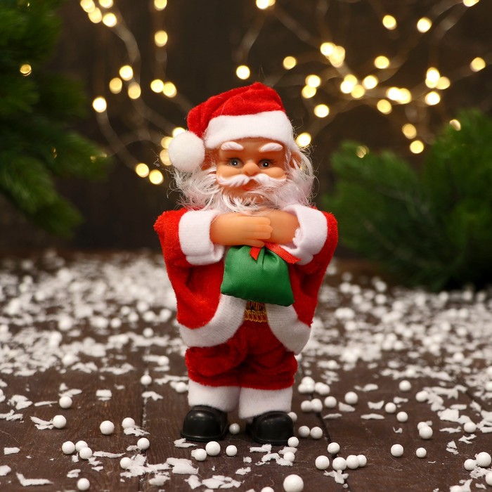 Дед Мороз "С ёлкой и подарками" 16 см, микс - фото 1908252983
