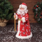 Дед Мороз под ёлку «Зимнее волшебство. Новогодняя игрушка в красной шубе, с посохом», 39 см, двигается, красный - Фото 4