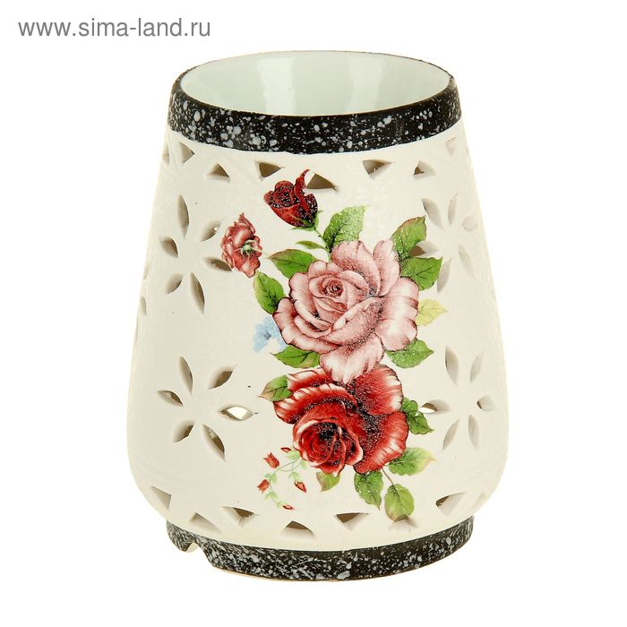 Ночник-арома настольный керамика от 220V "Розы" 14х11х11 см - Фото 1
