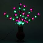 Светодиодная ваза плетенная 60х16, 36 LED, цветы ФИОЛЕТОВЫЕ (ваза - цвет микс) - Фото 1