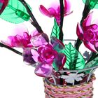 Светодиодная ваза плетенная 60х16, 36 LED, цветы ФИОЛЕТОВЫЕ (ваза - цвет микс) - Фото 4