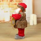 Дед Мороз под ёлку «Зимнее волшебство. Телогрейка, с фонарём» с подсветкой, двигается, 38 см - Фото 2