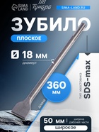 Зубило плоское широкое ТУНДРА, SDS-max, 18×50×360 мм 1032462 - фото 16943648