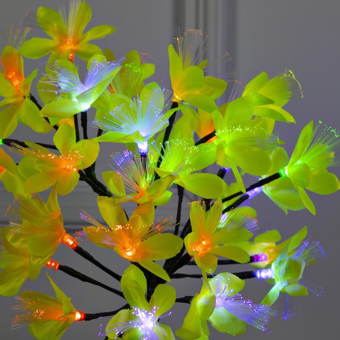 Светодиодный куст «Лилии жёлтые» 30 см, 32 LED, мигание, 220 В, свечение мульти (RG/RB) - фото 1880265121