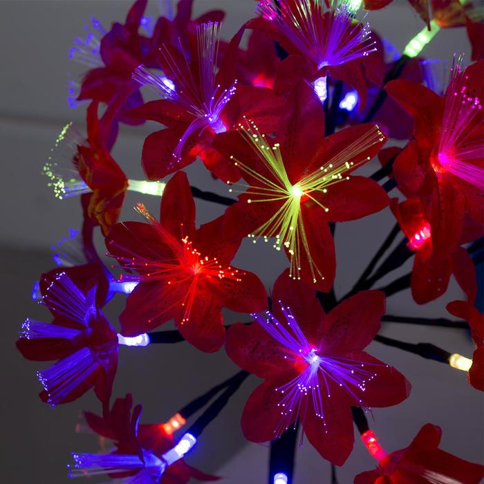 Светодиодный куст «Лилии красные 30 см, 32 LED, мигание, 220 В, свечение мульти (RG/RB) - фото 1880265131