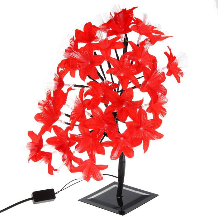 Светодиодный куст «Лилии красные 30 см, 32 LED, мигание, 220 В, свечение мульти (RG/RB) - фото 1880265132