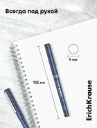 Ручка капиллярная ErichKrause F-15, чёрный стержень, узел 0.6 мм - Фото 7