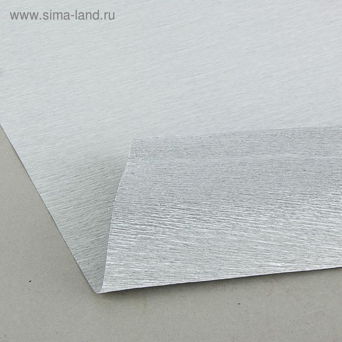 Бумага гофрированная, 802 "Серебро, металл, 0,5 х 2,5 м - Фото 1