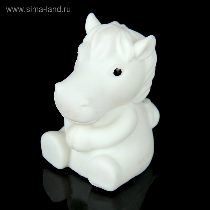 Ночник "Белая лошадка", 5х4х6,5 см, пластик, батарейки в комплекте - Фото 1