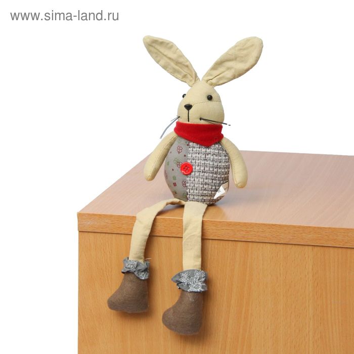 Мягкая игрушка «Зайка», красный шарфик - Фото 1