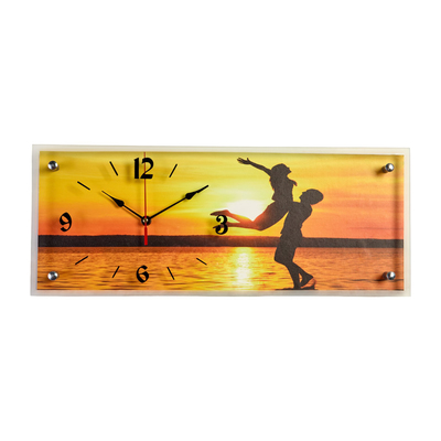 Часы-картина настенные, интерьерные "Влюбленные на закате", бесшумные, 20 х 50 см