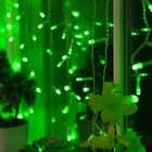 Гирлянда "Бахрома", УМС вилка, 5.2 х 0.6 м, LED-299-220V, 8 режимов, нить прозрачная, свечение зелёное - Фото 3