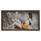 Картина "Девушка и леопард" 56х106см рамка микс - Фото 9