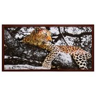 Картина "Леопард на дереве" 56х106см рамка микс - фото 301089556