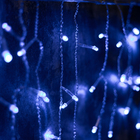 БАХРОМА, УМС вилка, Ш:5.2 м, В:0.6 м, Н.С. LED-299-220V, контр. 8 режимов, СИНИЙ - Фото 2