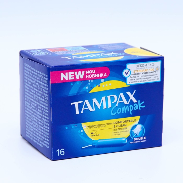 Тампоны Tampax с аппликатором, Compak Regular Duo, 16 шт. - Фото 1
