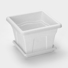 Горшок для цветов с поддоном «Квадро», 12.2 л, пластиковый, цвет мраморный - Фото 3