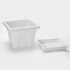 Горшок для цветов с поддоном «Квадро», 12.2 л, пластиковый, цвет мраморный - Фото 4