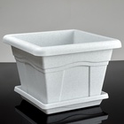 Горшок для цветов с поддоном «Квадро», 12.2 л, пластиковый, цвет мраморный - Фото 9