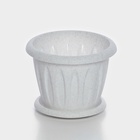 Горшок для цветов с поддоном «Фелиция», 400 мл, d=10 см, h=8.3 см, пластиковый, мраморный - Фото 4