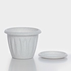 Горшок для цветов с поддоном «Фелиция», 400 мл, d=10 см, h=8.3 см, пластиковый, мраморный - Фото 5