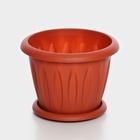 Горшок для цветов с поддоном «Фелиция», 3.6 л, d=22.5 см, h=17.2 см, пластиковый, терракотовый - Фото 3