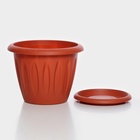 Горшок для цветов с поддоном «Фелиция», 3.6 л, d=22.5 см, h=17.2 см, пластиковый, терракотовый - Фото 4