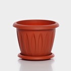 Горшок для цветов с поддоном «Фелиция», 900 мл, d=14.2 см, h=11 см, цвет терракотовый - Фото 3