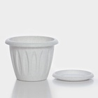 Горшок для цветов с поддоном «Фелиция», 900 мл, d=14.2 см, h=11 см, пластиковый, мраморный - Фото 5