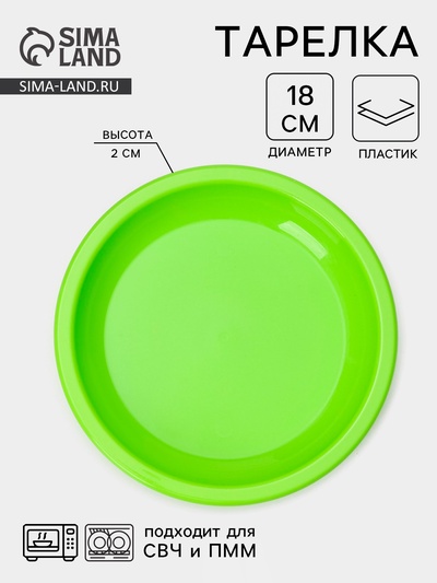 Тарелка для вторых блюд Martika, d=18 см, пластик, МИКС