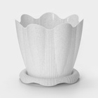 Горшок для цветов с поддоном «Эдельвейс», 5.3 л, d=24 см, h=21.8 см, мраморный - Фото 1