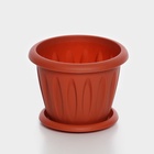Горшок для цветов с поддоном «Фелиция», 1.8 л, d=17.7 см, h=13.6 см, пластиковый, терракотовый - Фото 4