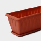 Ящик балконный для цветов «Фелиция», 7 л, 40×18×16 см, пластиковый, цвет терракотовый - Фото 2