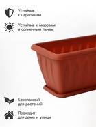 Ящик балконный для цветов «Фелиция», 7 л, 40×18×16 см, пластиковый, цвет терракотовый - Фото 3