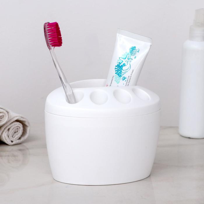Подставка для зубных щёток «Камея», цвет МИКС - Фото 1