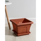 Горшок для цветов с поддоном «Квадро», 8,1 л, цвет терракотовый - Фото 1