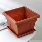 Горшок для цветов с поддоном «Квадро», 8,1 л, цвет терракотовый - Фото 3
