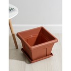 Горшок для цветов с поддоном «Квадро», 12.2 л, пластиковый, терракотовый - Фото 10
