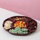 Менажница 5 секций Доляна «Радуга», пластик, круглая, 24×2 см, бордовая - Фото 1