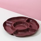 Менажница 5 секций Доляна «Радуга», пластик, круглая, 24×2 см, бордовая - Фото 3