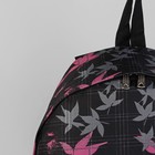 Рюкзак молодёжный "Лилии", 1 отдел, 1 наружный карман, чёрный/-розовый - Фото 4