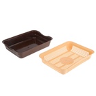 Туалет для кошек, 34.5×25.5×7.5 см, с сеткой, пластик, коричневый - Фото 3