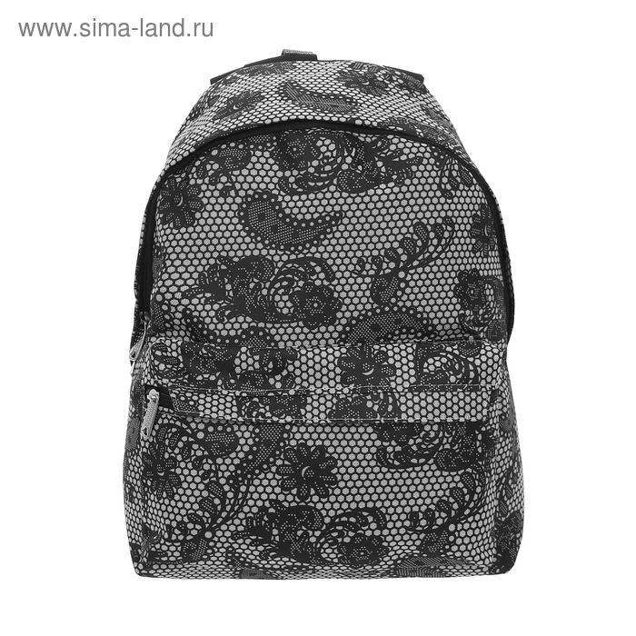Рюкзак молодёжный, 1 отдел, 1 наружный карман, цвет чёрно-серый - Фото 1