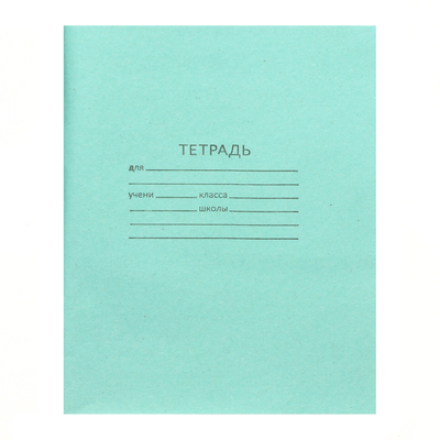 Тетрадь 24 листа в клетку «Зелёная обложка», серые листы