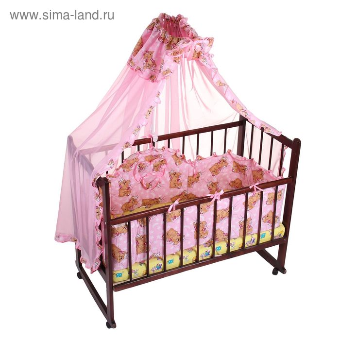 Комплект в кроватку "Медвежата" (2 предмета), цвет розовый (арт. 1512) - Фото 1